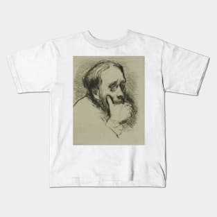Portrait of Degas, His Hand Over his Mouth by Marcellin Gilbert Desboutin Kids T-Shirt